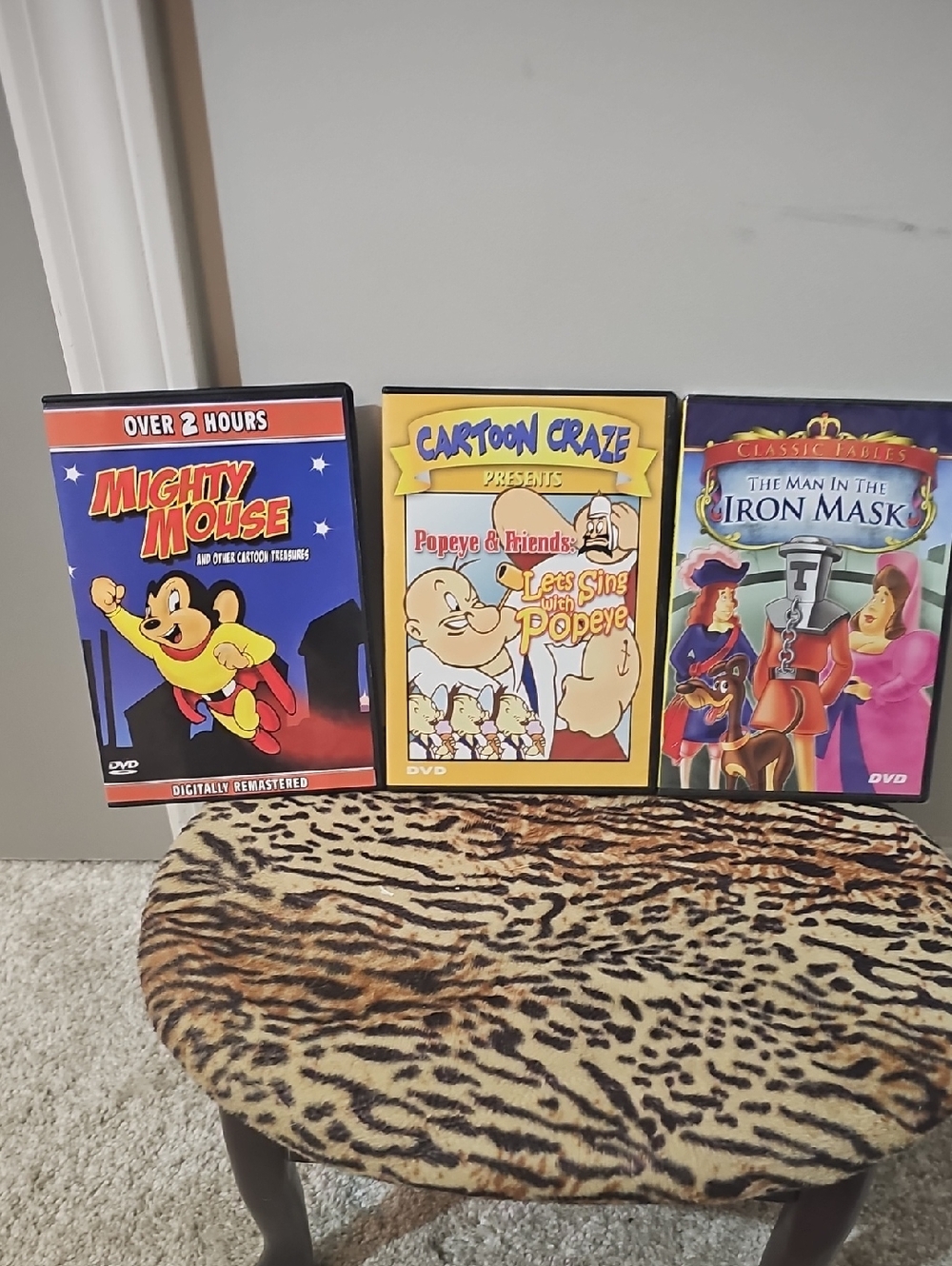 Mighty Mouse, Popeye & The Iron Mask DVD Trio - Blue, Yellow, Purple